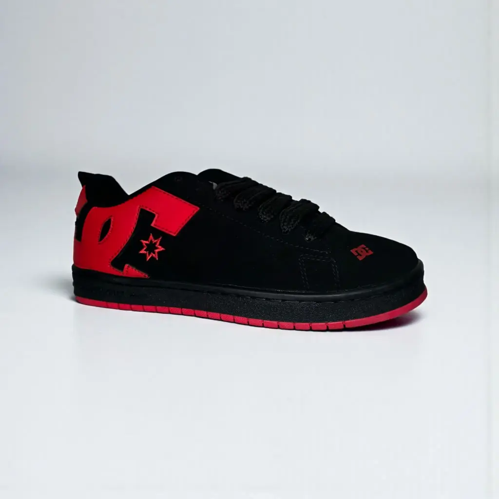 Sneaker DC Court Graffik (20, Negro Rojo)
